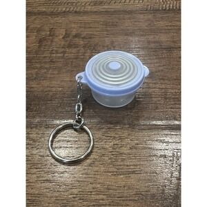 Vintage TUPPERWARE Keychain Purple Pop Top Bowl Container w/ Frosted Lid